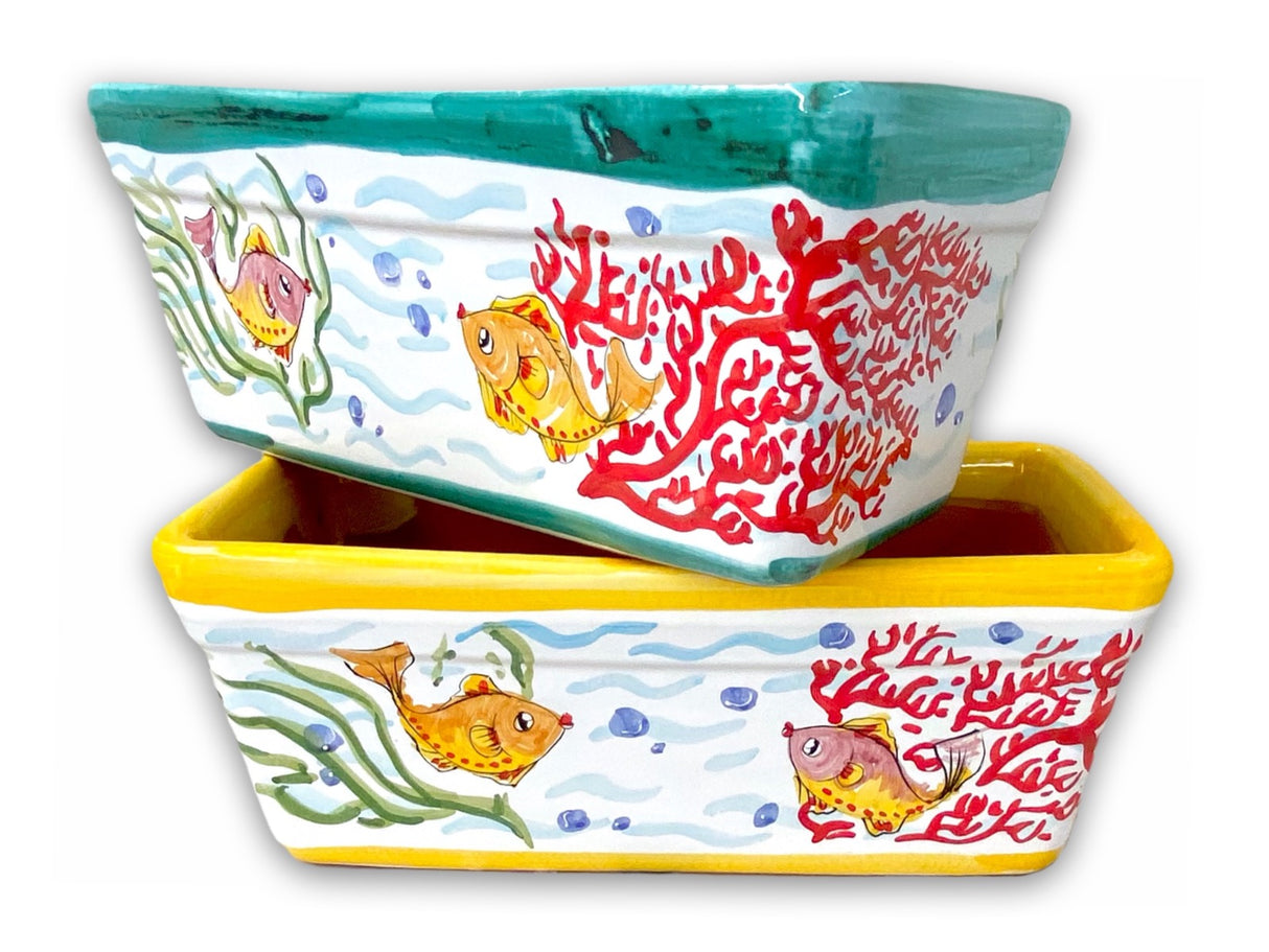 Fioriera rettangolare in ceramica di Vietri