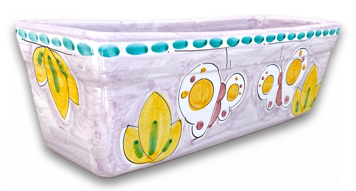 Fioriera rettangolare in ceramica di Vietri