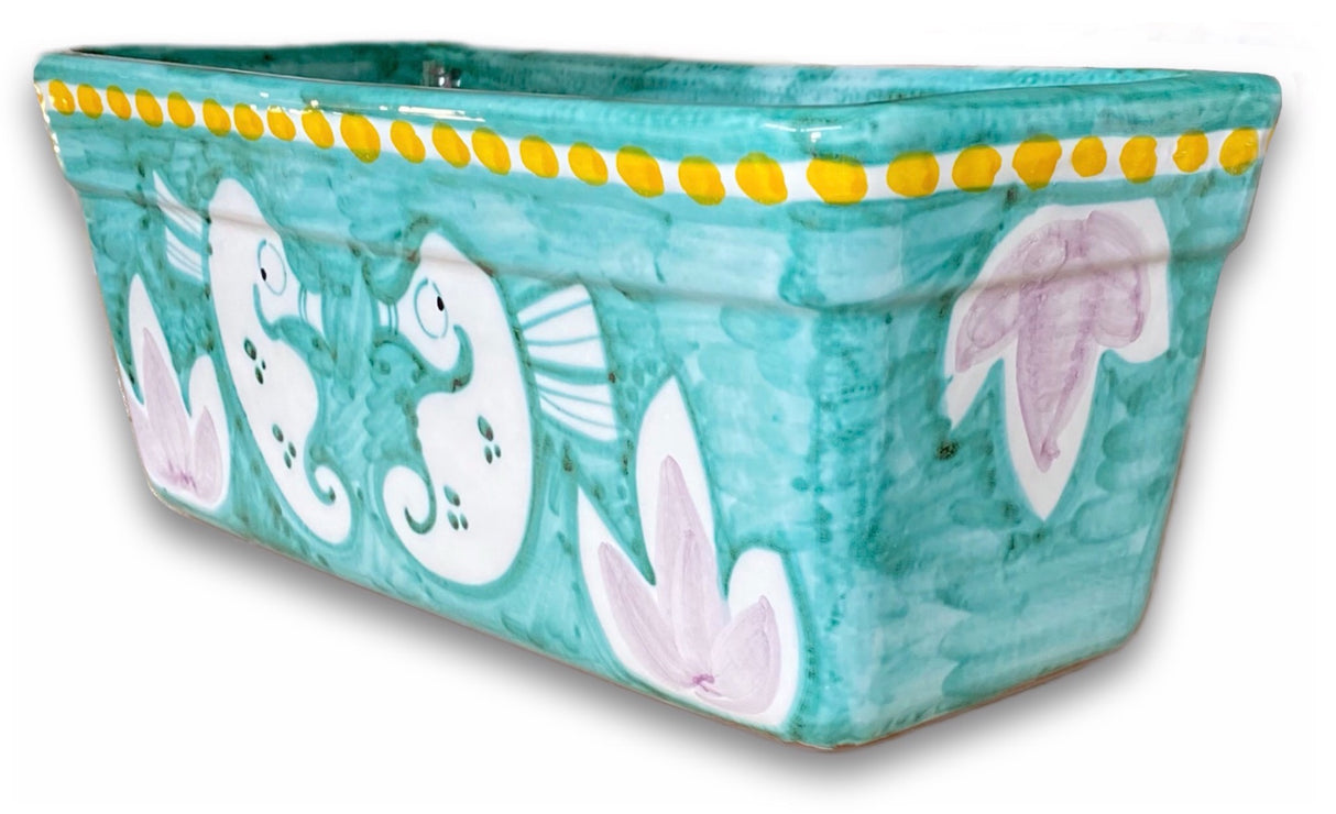 Fioriera rettangolare in ceramica di Vietri