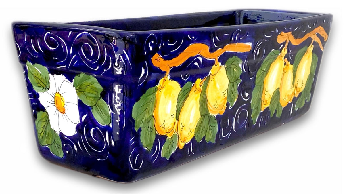 Fioriera rettangolare in ceramica di Vietri