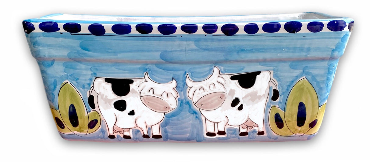 Fioriera rettangolare in ceramica di Vietri