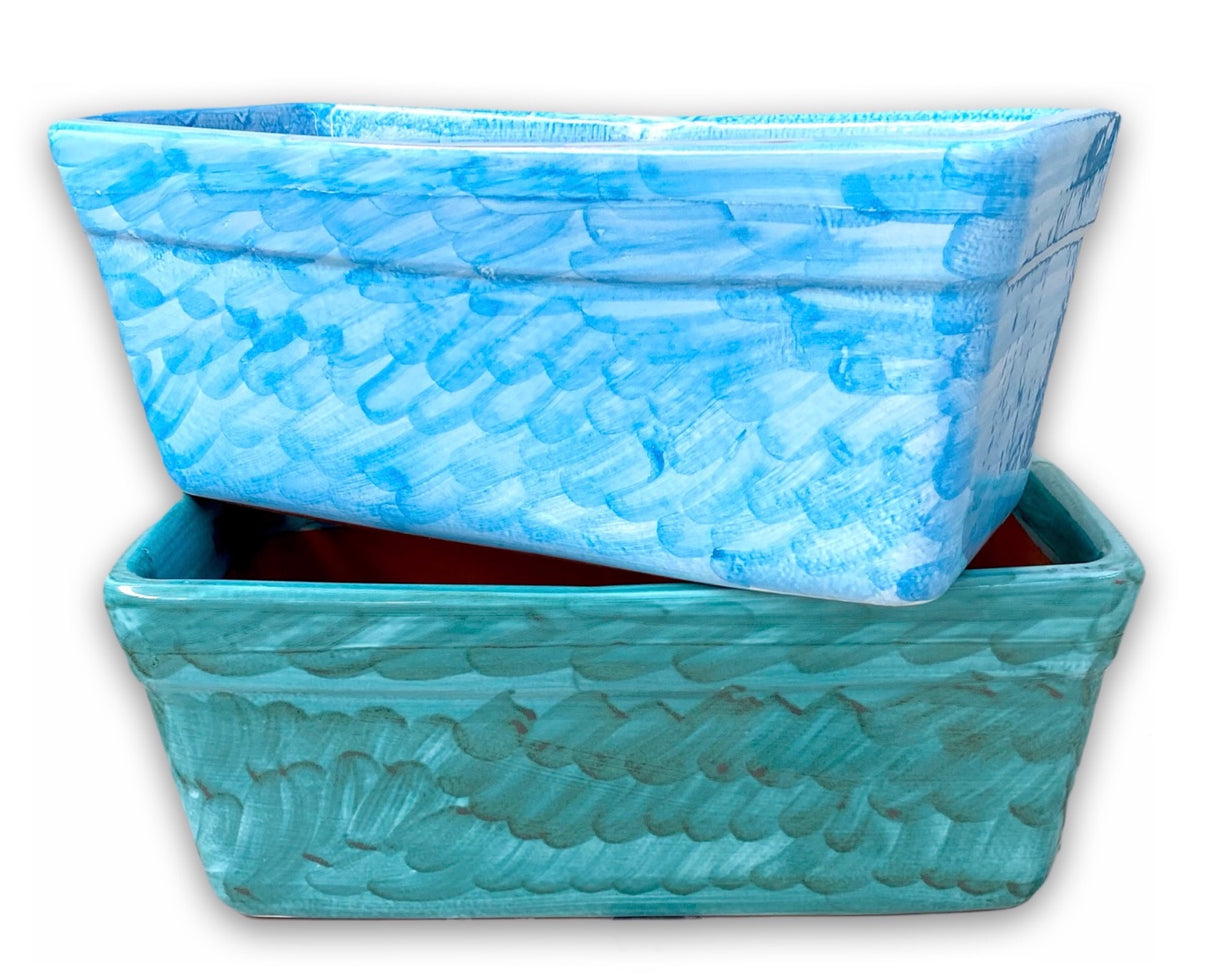 Fioriera rettangolare in ceramica di Vietri