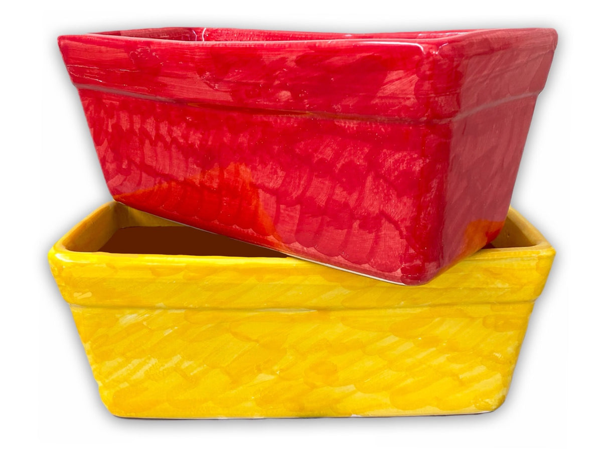 Fioriera rettangolare in ceramica di Vietri