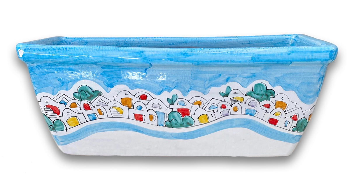 Fioriera rettangolare in ceramica di Vietri