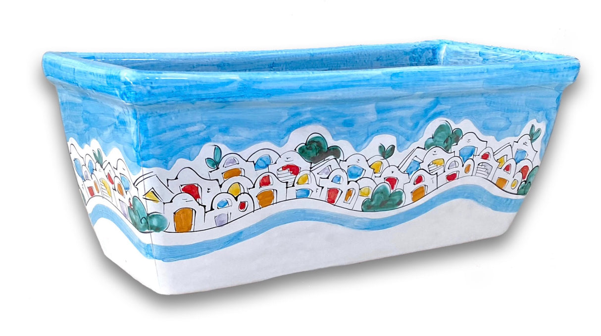 Fioriera rettangolare in ceramica di Vietri