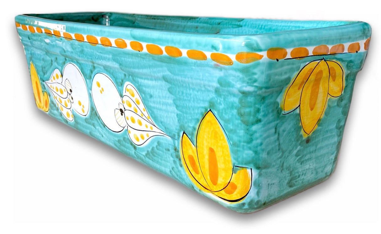 Fioriera rettangolare in ceramica di Vietri