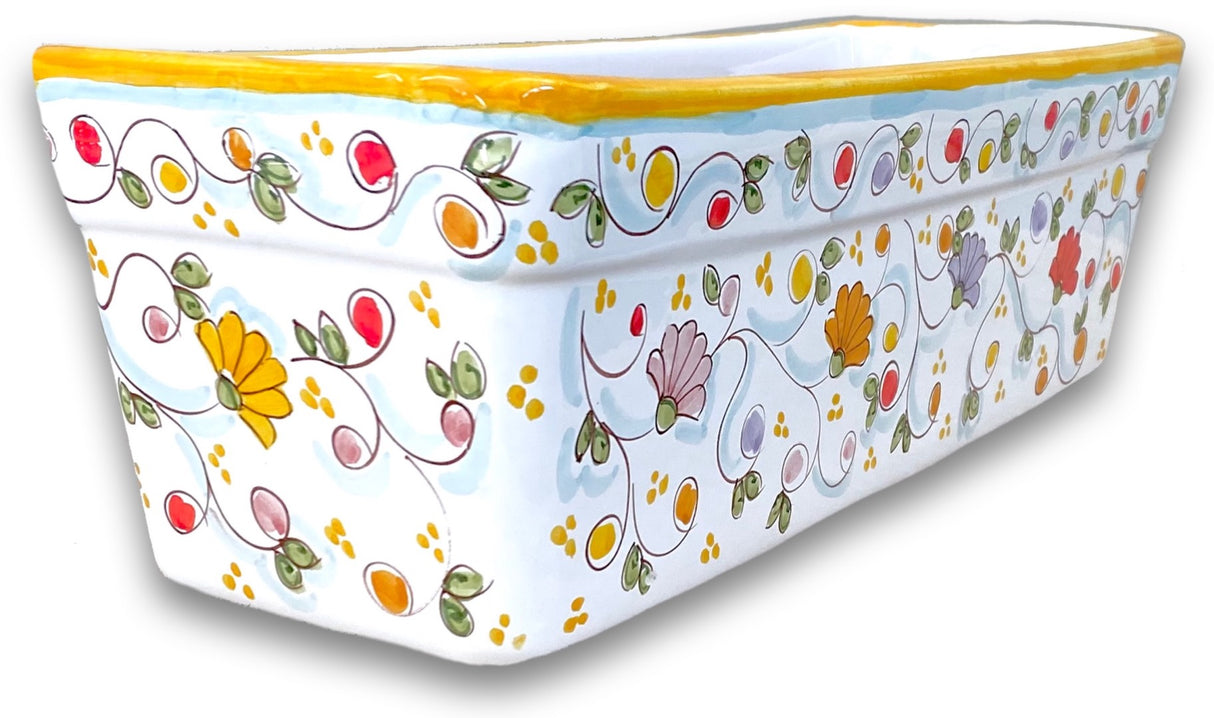 Fioriera rettangolare in ceramica di Vietri