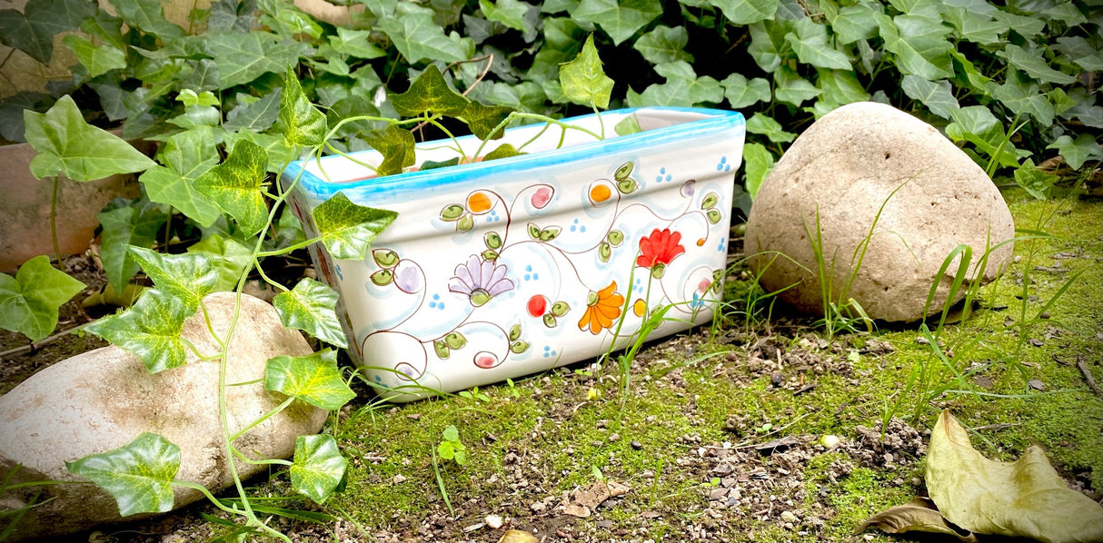 Fioriera rettangolare in ceramica di Vietri