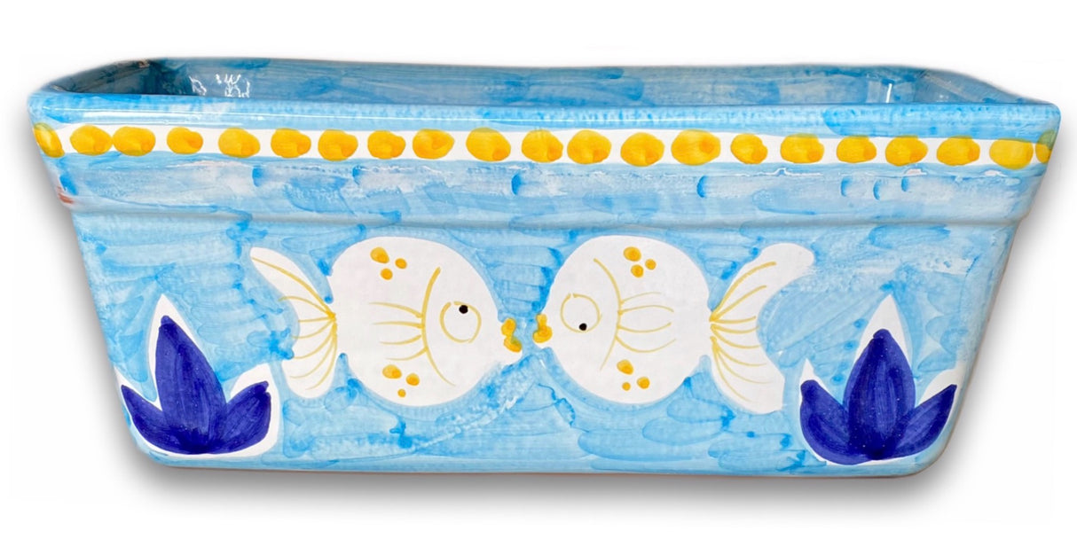 Fioriera rettangolare in ceramica di Vietri