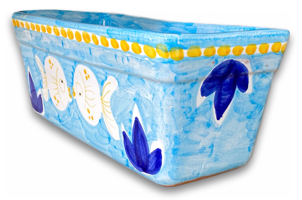 Fioriera rettangolare in ceramica di Vietri