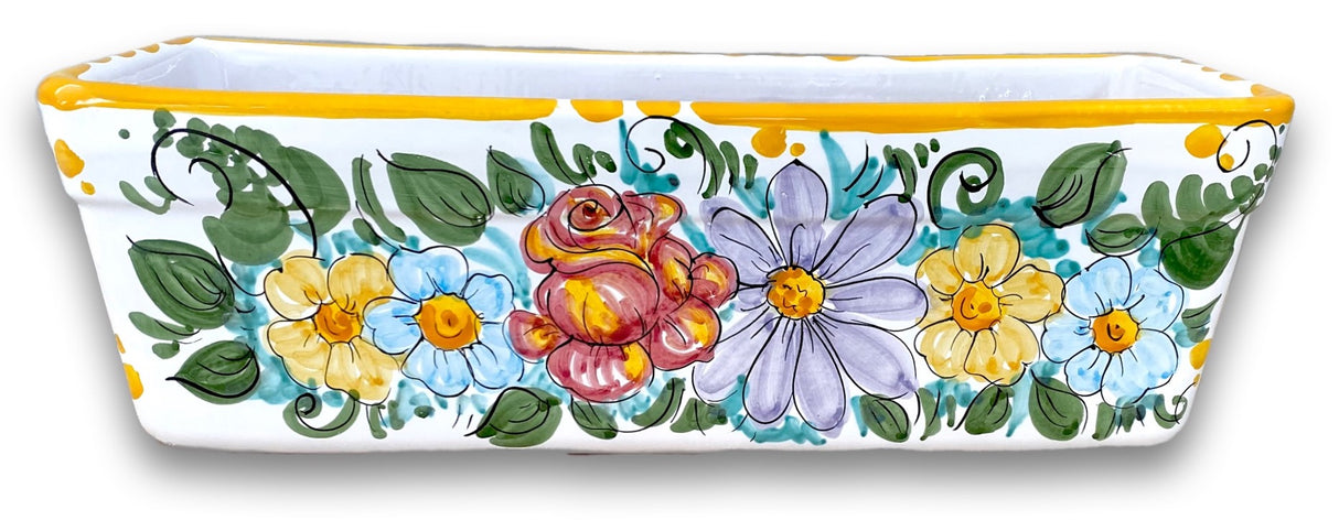 Fioriera rettangolare in ceramica di Vietri