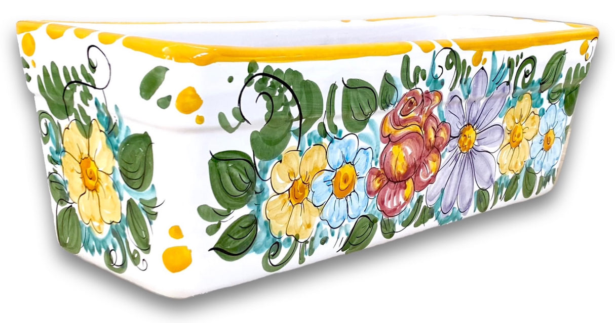 Fioriera rettangolare in ceramica di Vietri