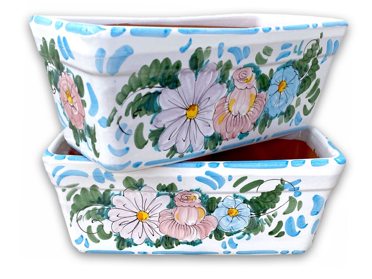 Fioriera rettangolare in ceramica di Vietri