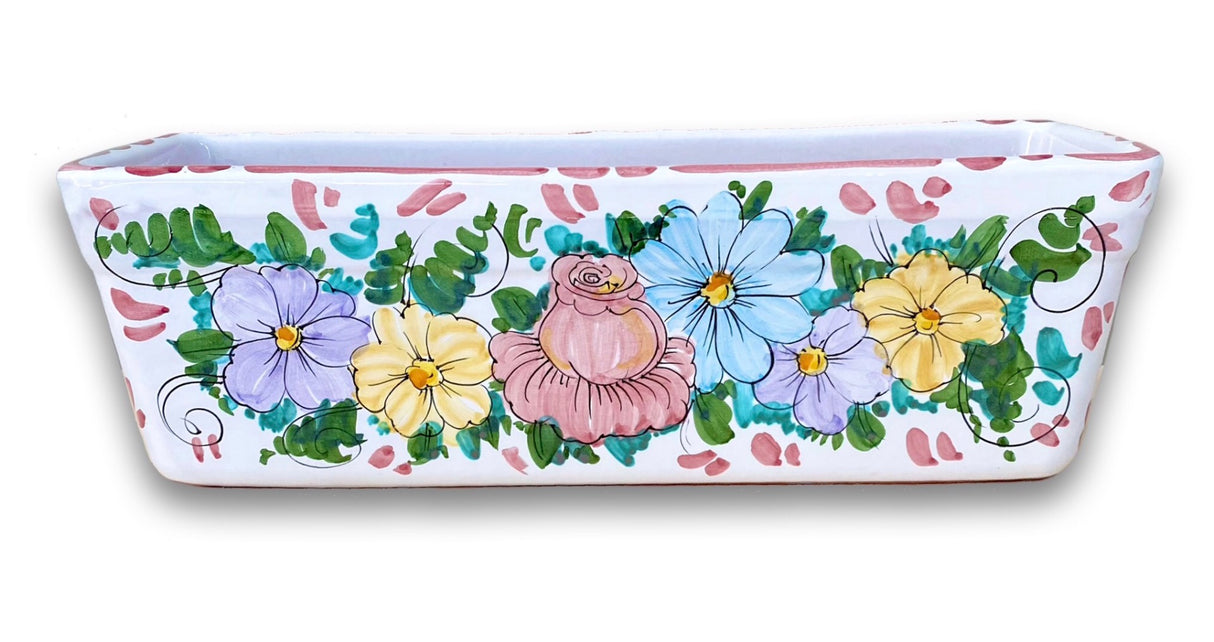 Fioriera rettangolare in ceramica di Vietri