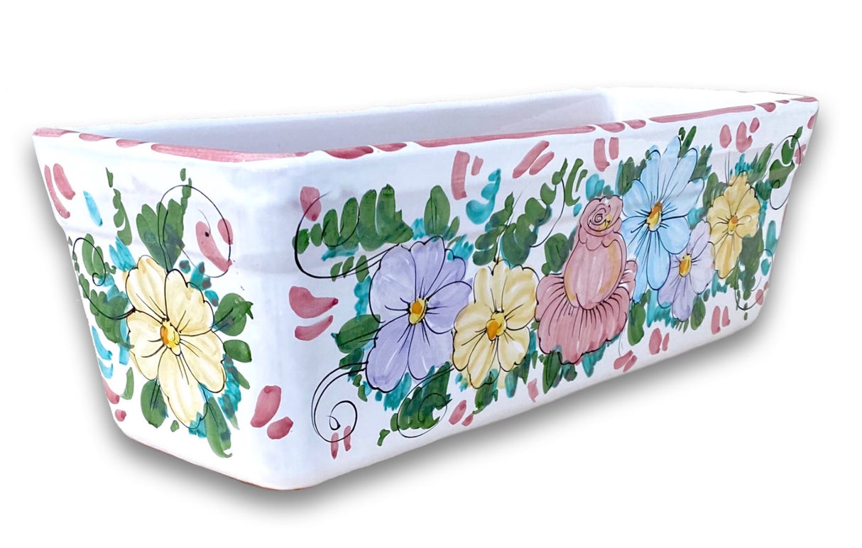 Fioriera rettangolare in ceramica di Vietri