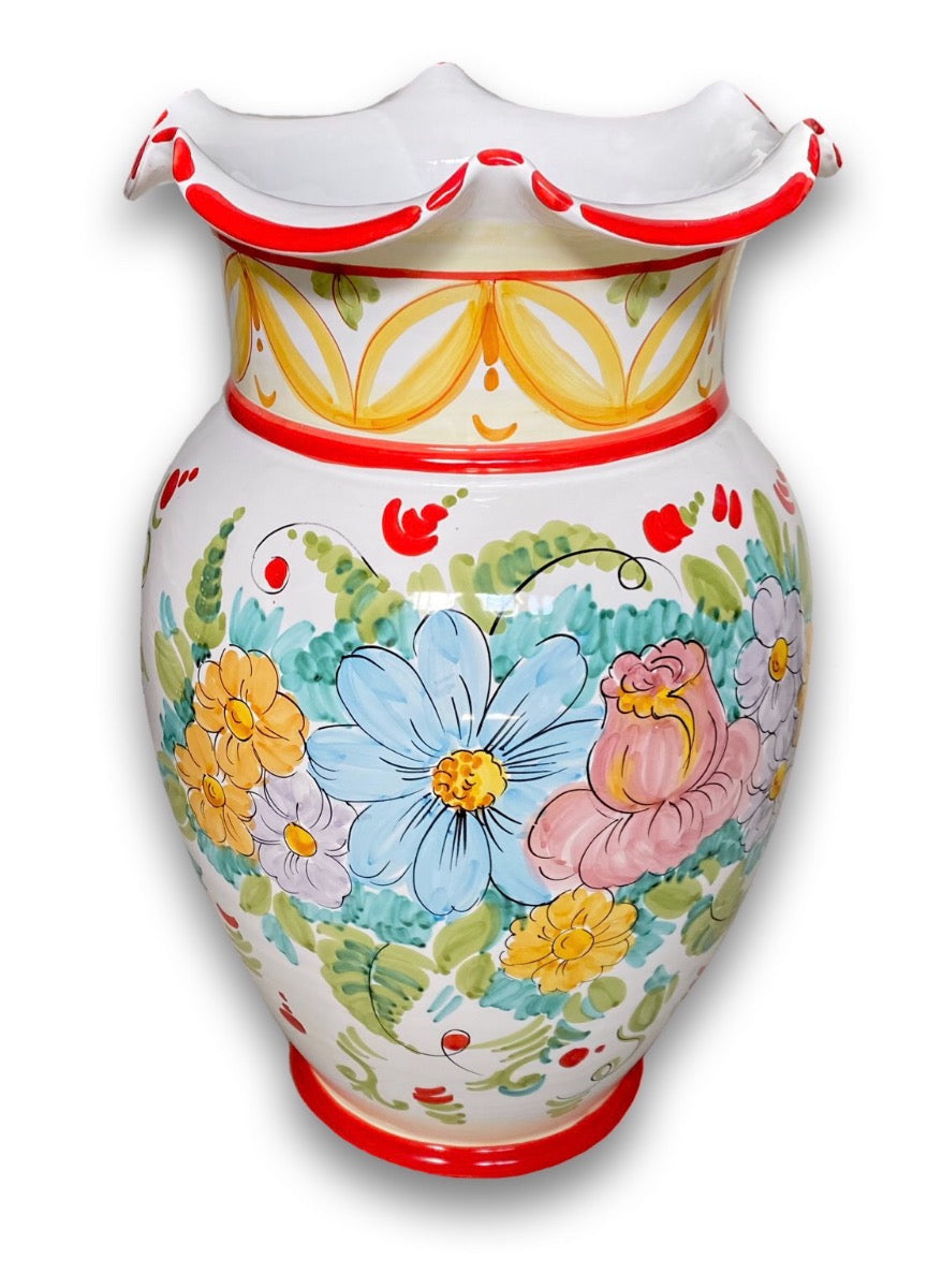 Porta ombrelli smerlato in ceramica di Vietri