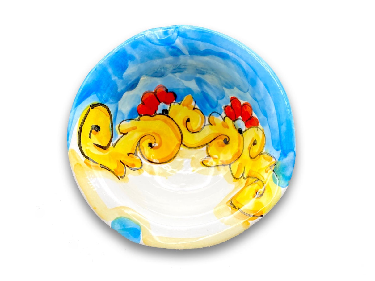 Posacenere con bordo in ceramica vietrese