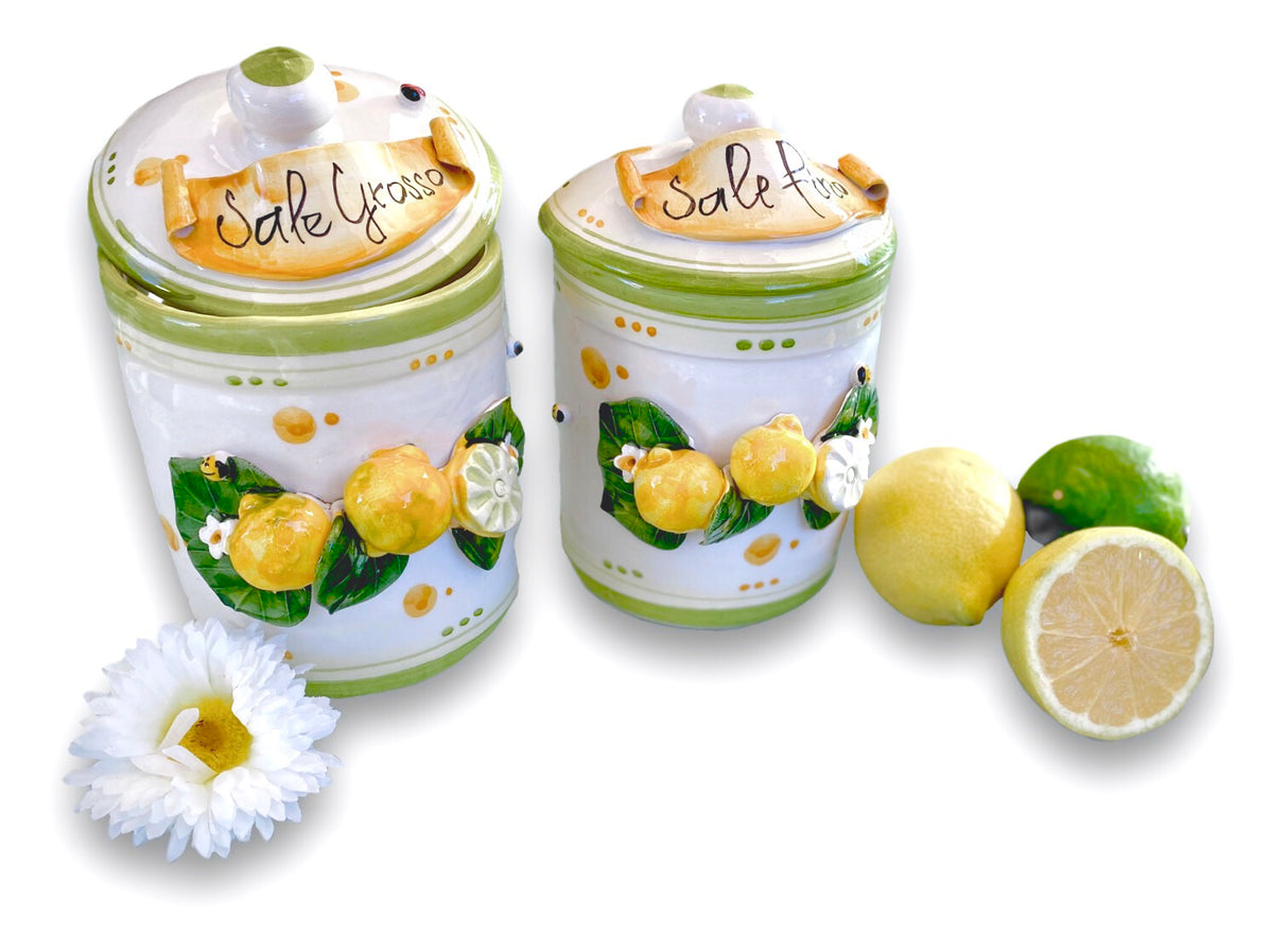 Barattolo in Ceramica Vietrese APPLICAZIONE LIMONI
