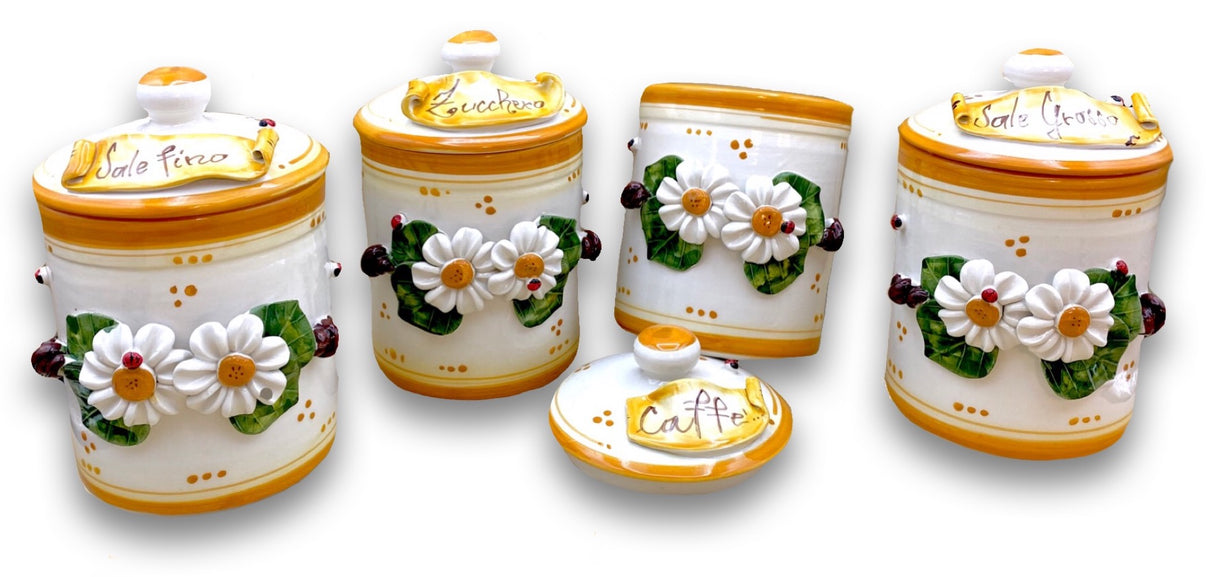 Barattolo in ceramica di Vietri Linea Margherite