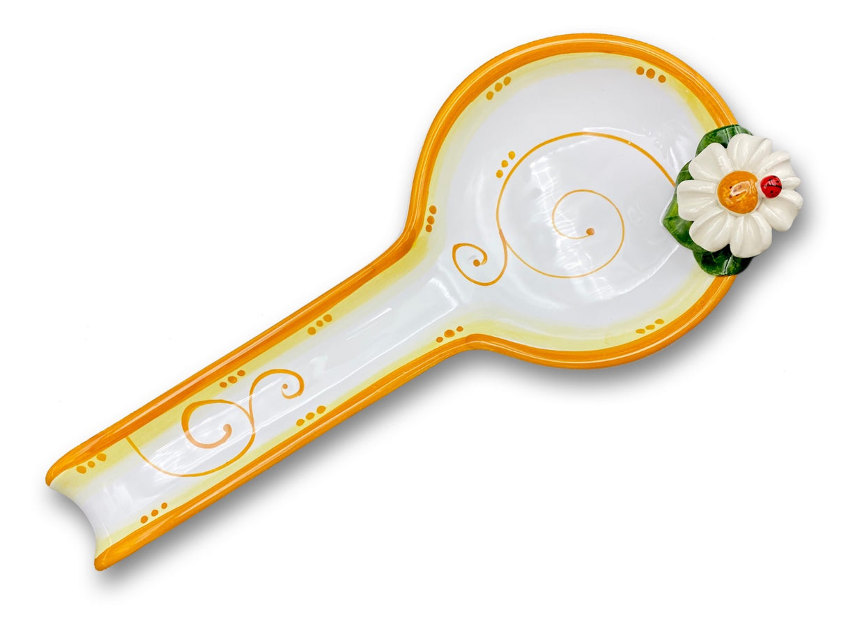 Poggiamestolo Roma in Ceramica Vietrese APPLICAZIONE MARGHERITE