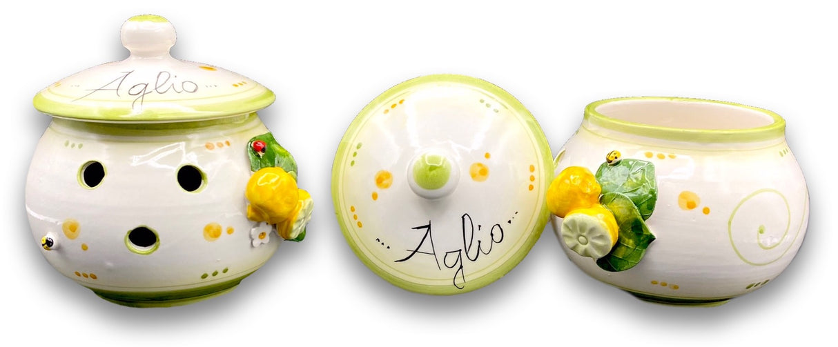 Porta aglio forato in ceramica vietrese