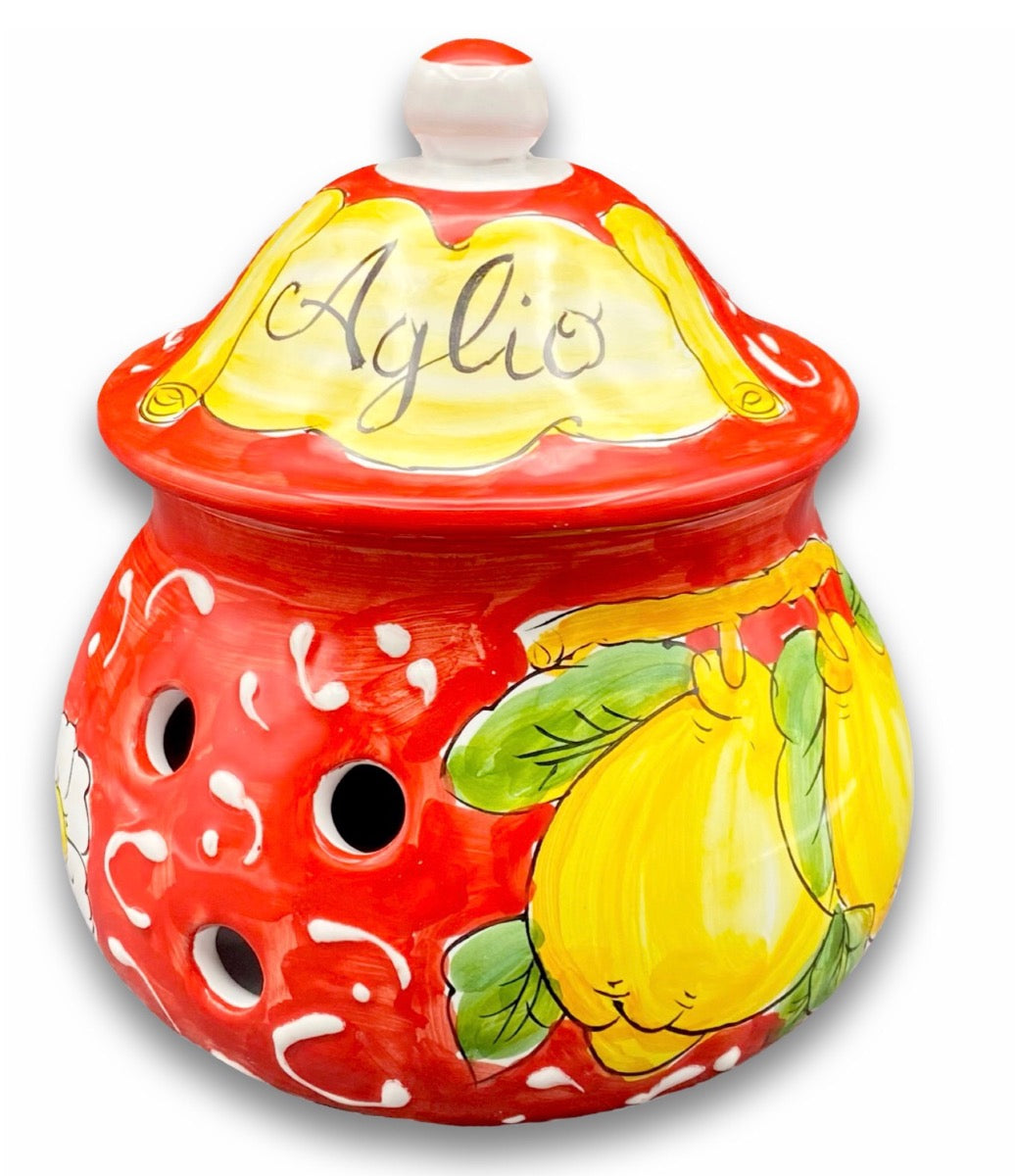 Porta aglio forato in ceramica di Vietri