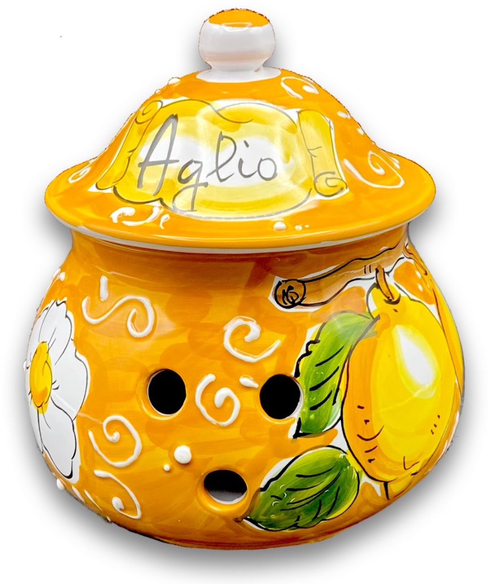 Porta Aglio Forato in Ceramica Vietrese