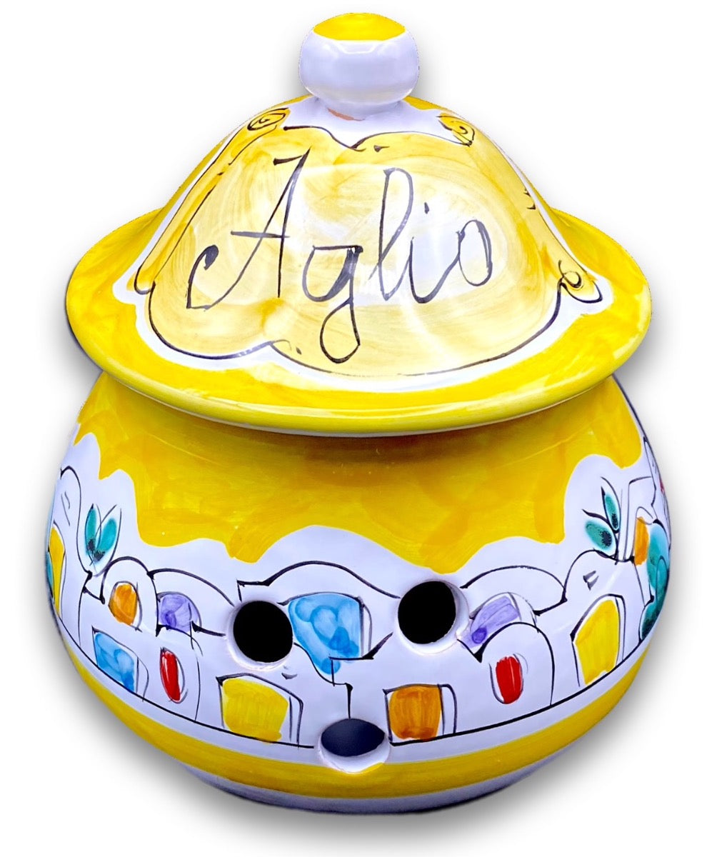 Porta aglio forato in ceramica di Vietri