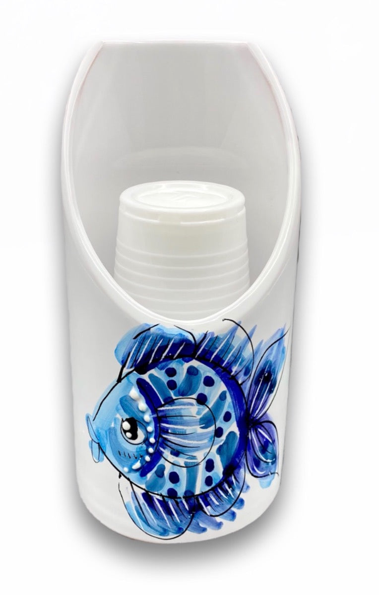 Porta Bicchieri in ceramica di Vietri linea MARE MAGNUM