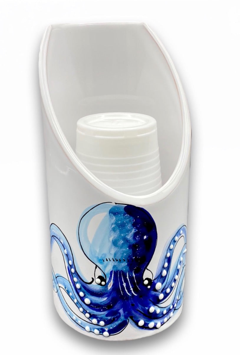 Porta Bicchieri in ceramica di Vietri linea MARE MAGNUM