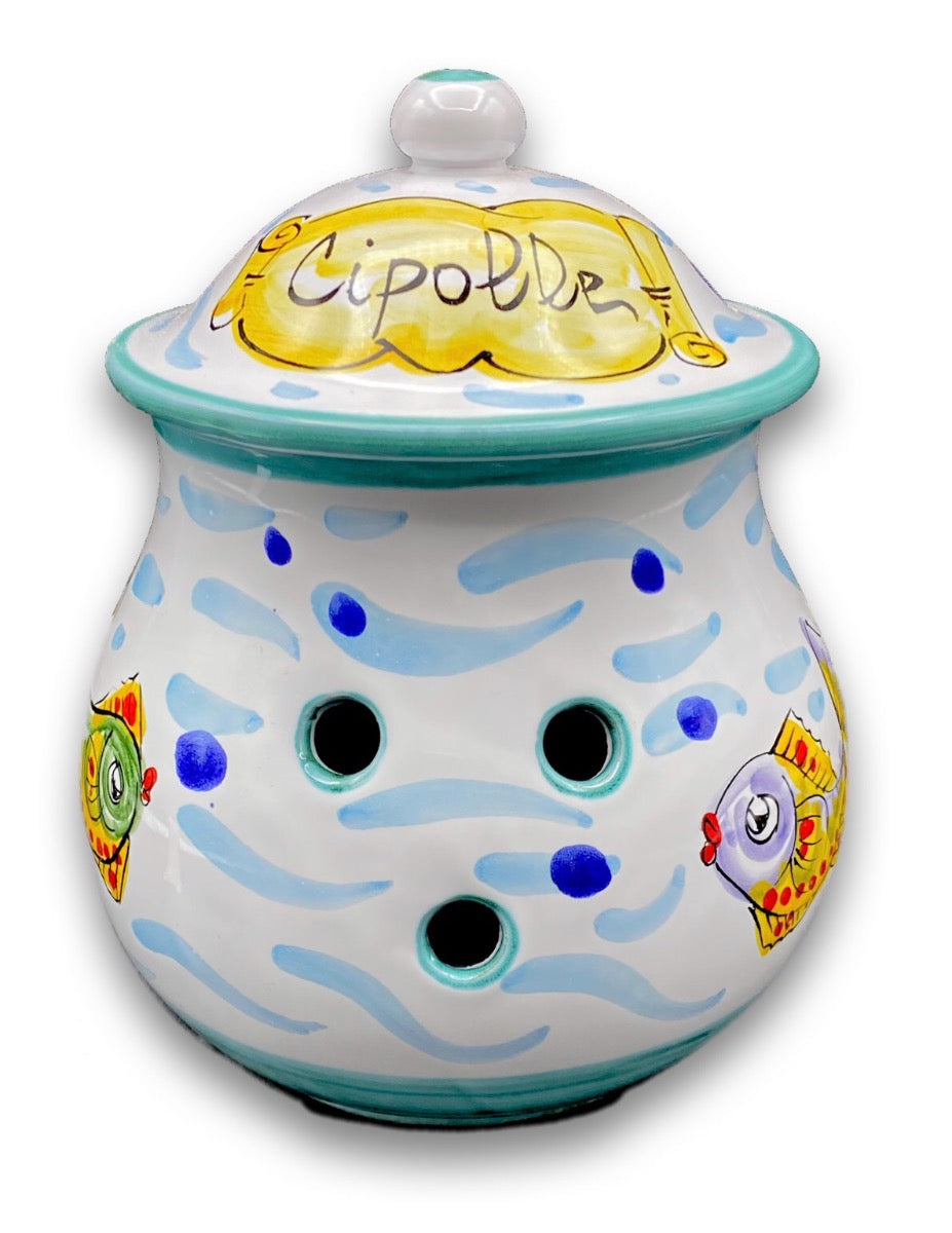 Porta Cipolle Forato in Ceramica Vietrese