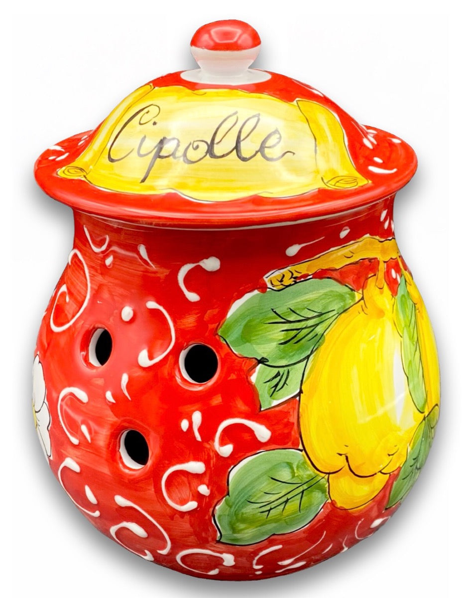 PORTA CIPOLLE FORATO IN CERAMICA DI VIETRI