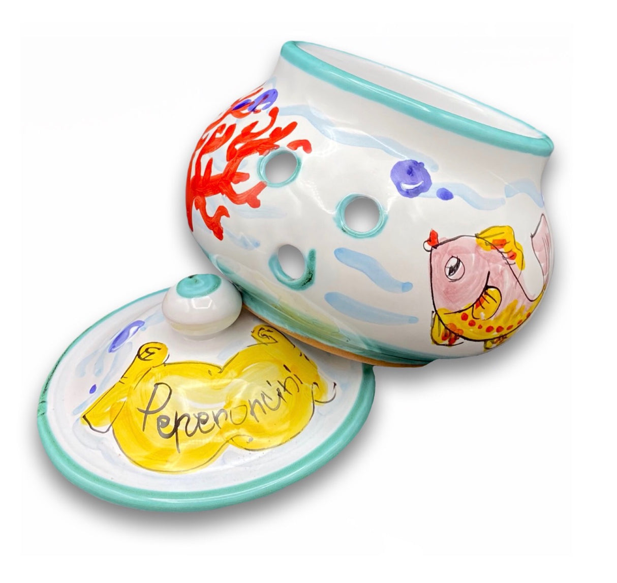 Porta peperoncini forato in ceramica di Vietri