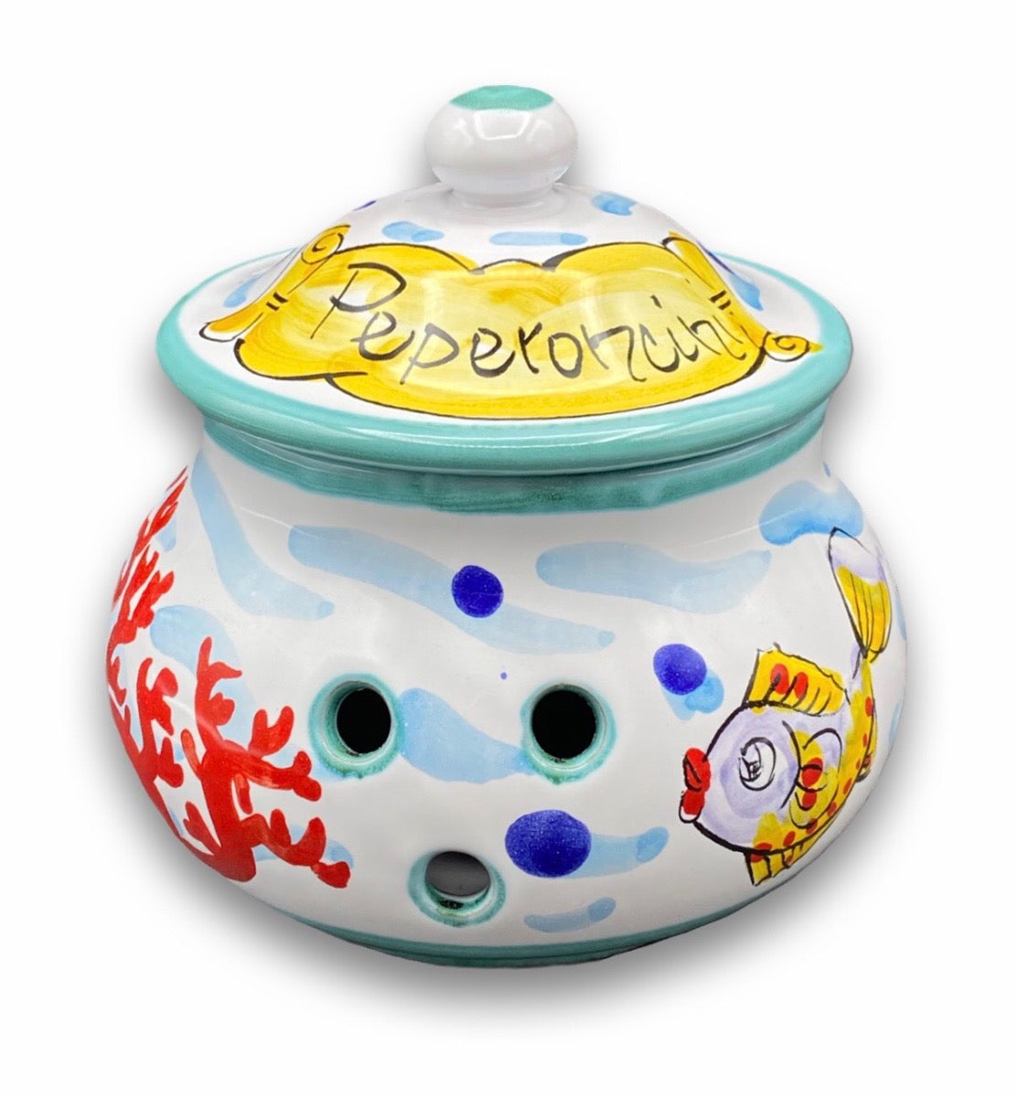 Porta peperoncini forato in ceramica di Vietri