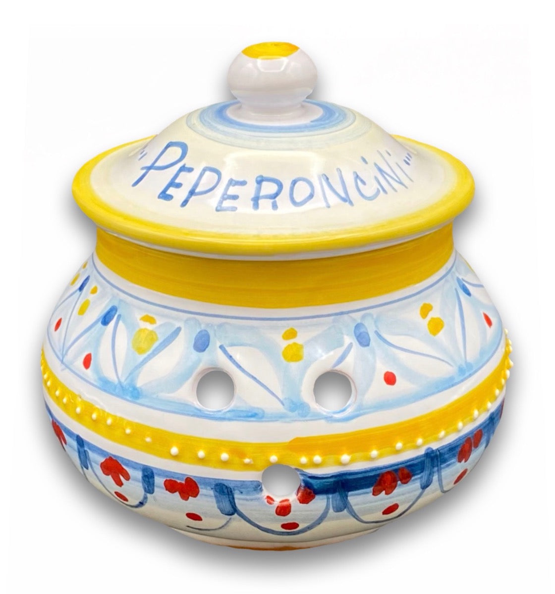 Porta peperoncini forato in ceramica di Vietri