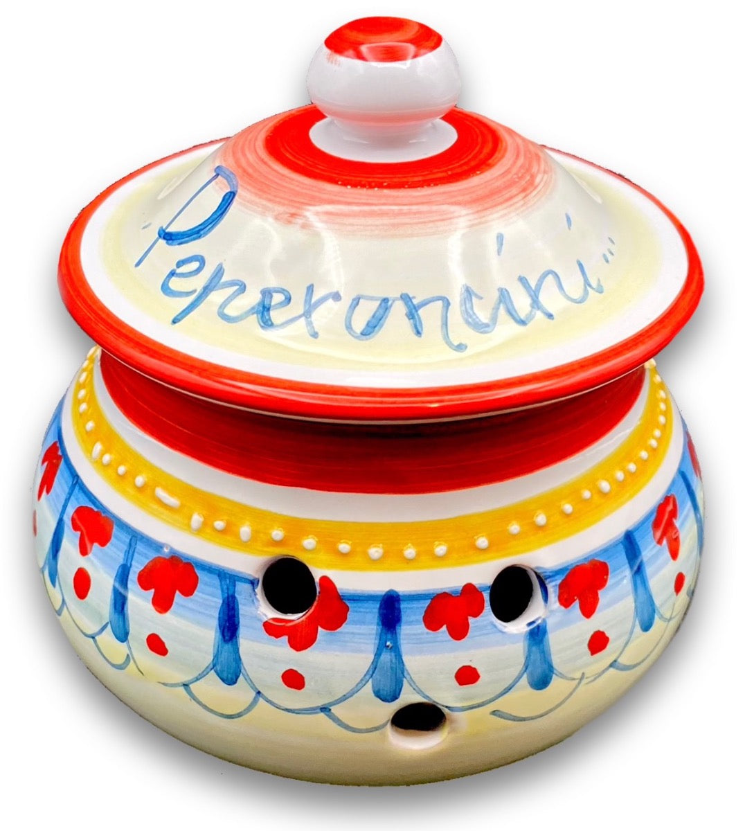 Porta peperoncini forato in ceramica di Vietri