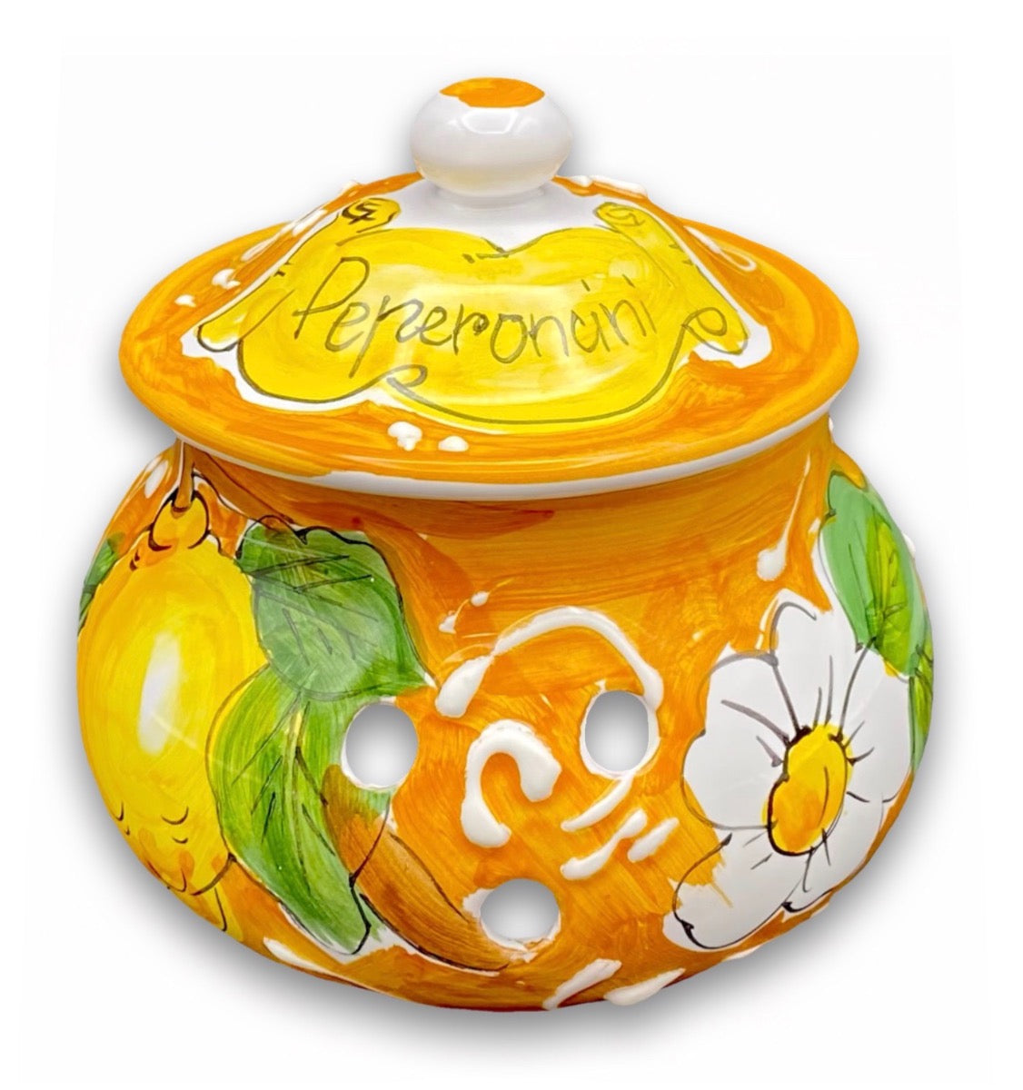 Porta peperoncini forato in ceramica di Vietri