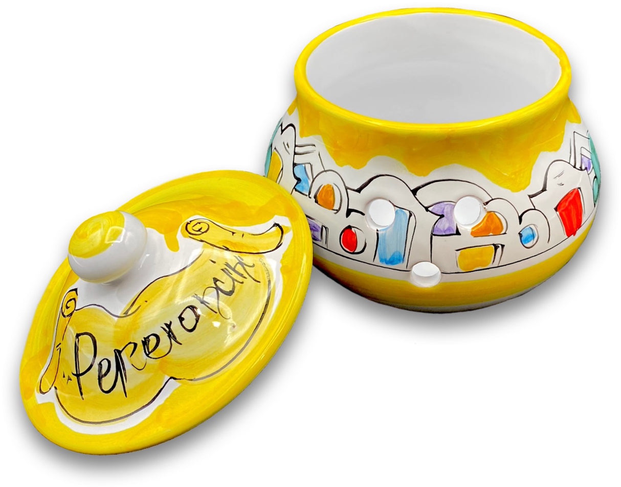 Porta peperoncini forato in ceramica di Vietri