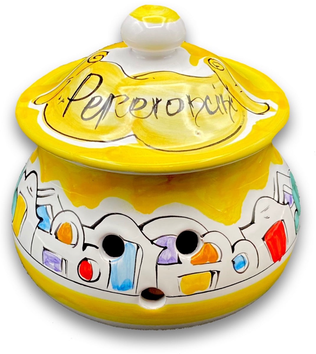 Porta peperoncini forato in ceramica di Vietri