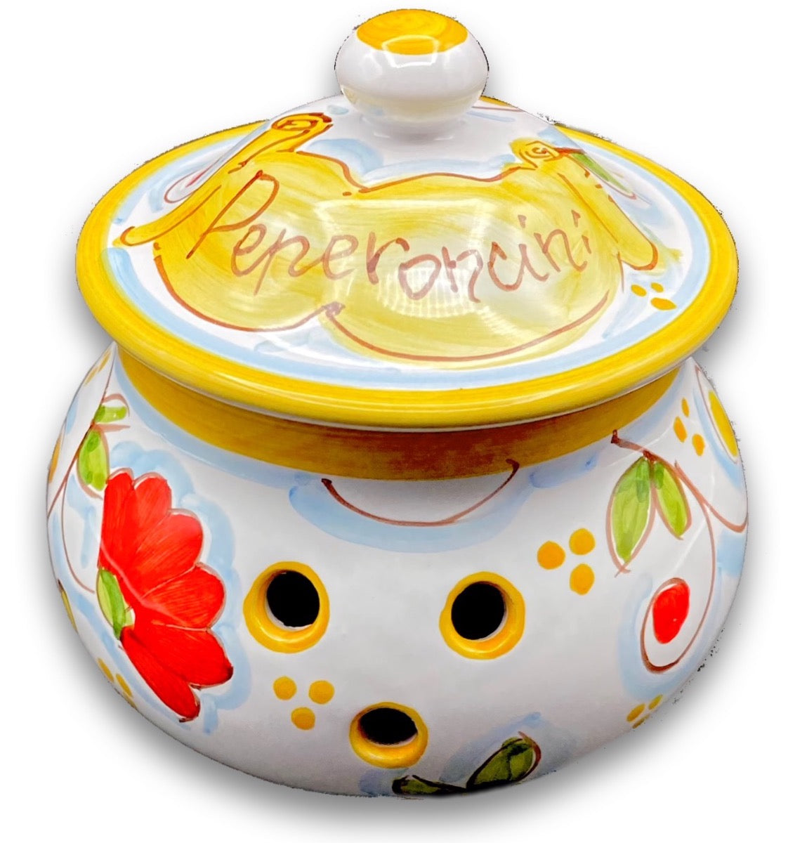 Porta peperoncini forato in ceramica di Vietri