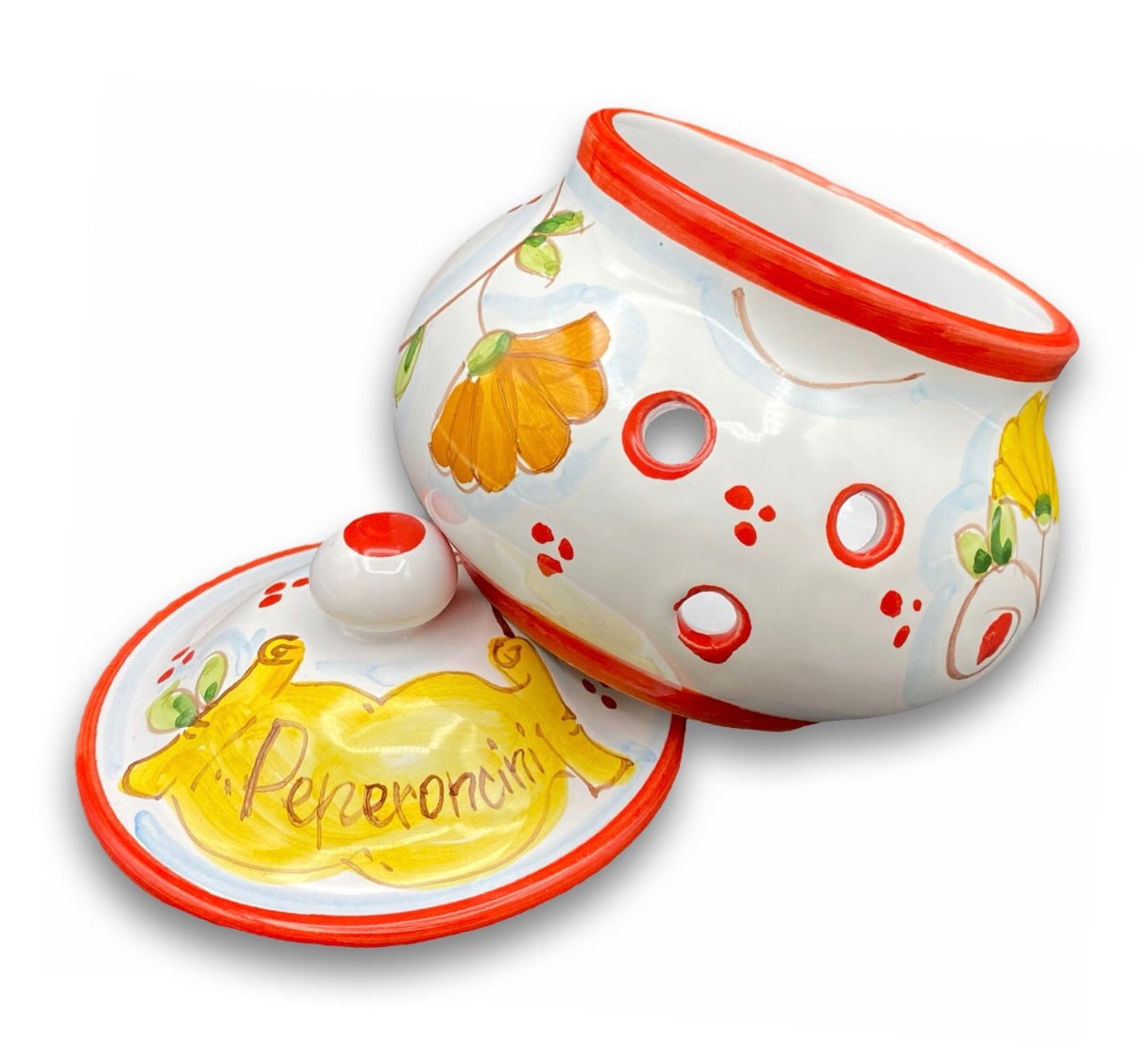 Porta peperoncini forato in ceramica di Vietri