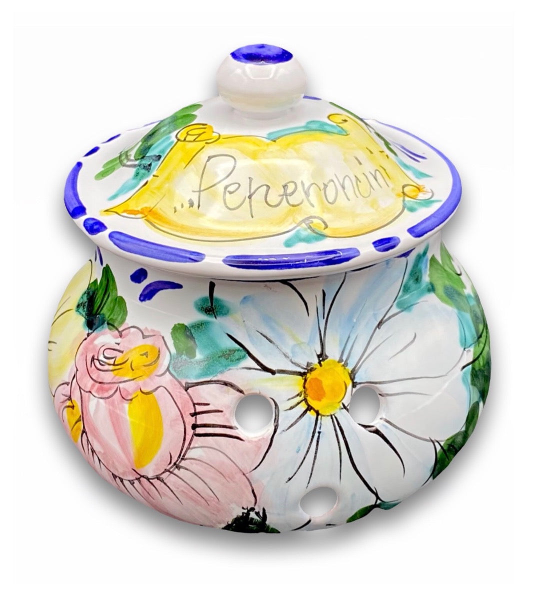 Porta peperoncini forato in ceramica di Vietri