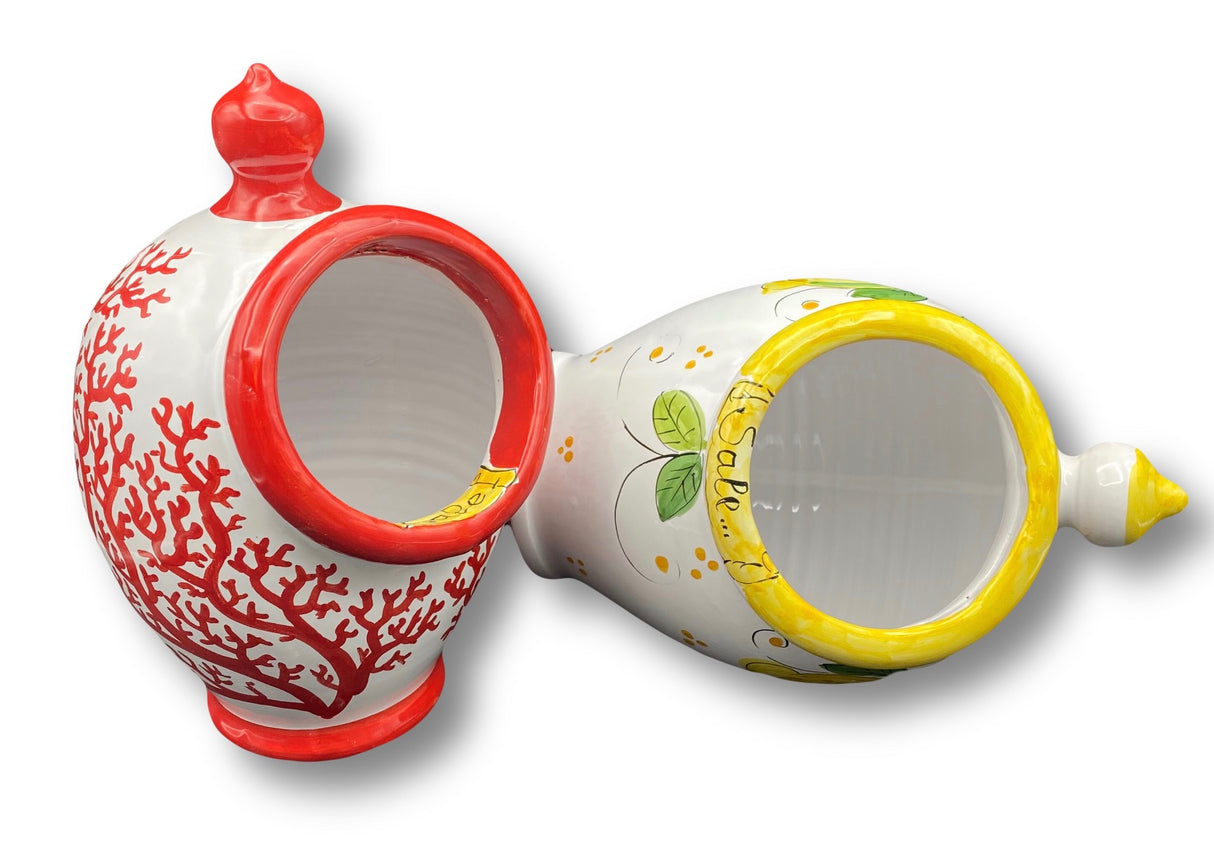 Porta sale a gomito in ceramica di Vietri