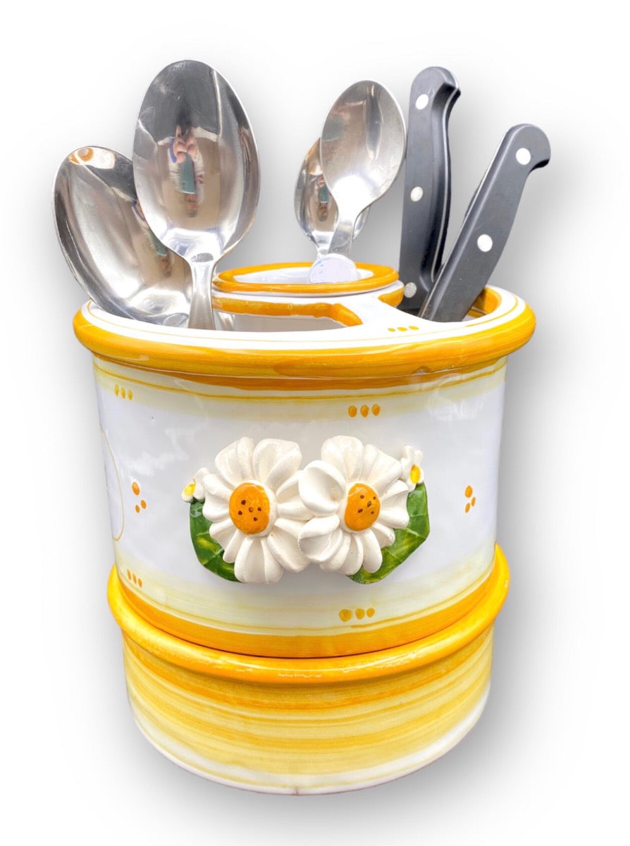 Cola posate in ceramica vietrese APPLICAZIONE MARGHERITE