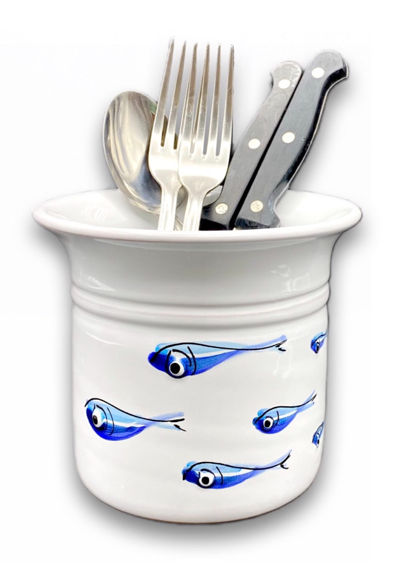 Bicchierone porta posate in Ceramica Vietrese MARE MAGNUM