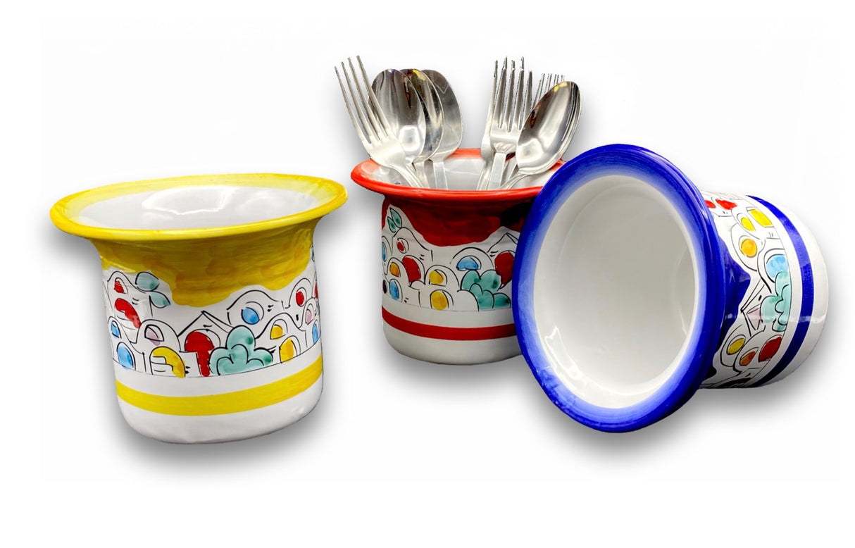 Porta Posate Svasato in ceramica di Vietri