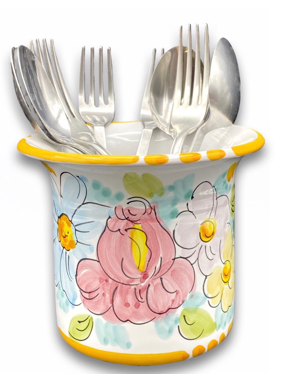 Porta Posate Svasato in ceramica di Vietri