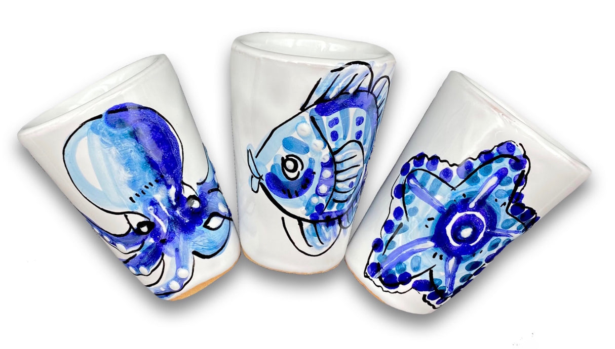 Bicchierino liquore in ceramica di Vietri linea MARE MAGNUM