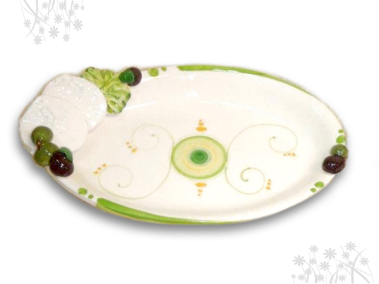 Ovalina in ceramica vietrese Pasqua app. RICOTTA SALATA