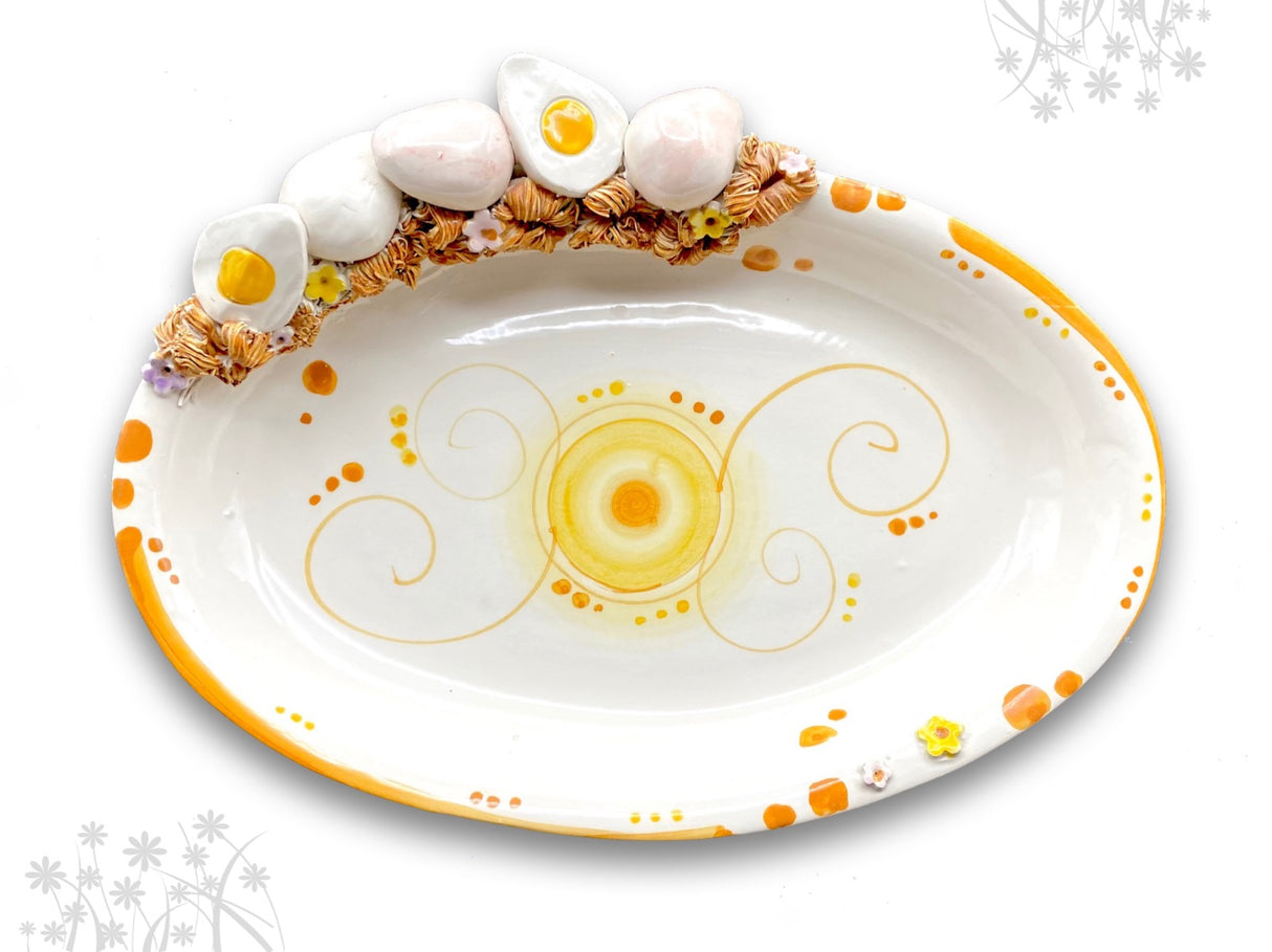 Ovalina in ceramica vietrese Pasqua app. UOVA SODE